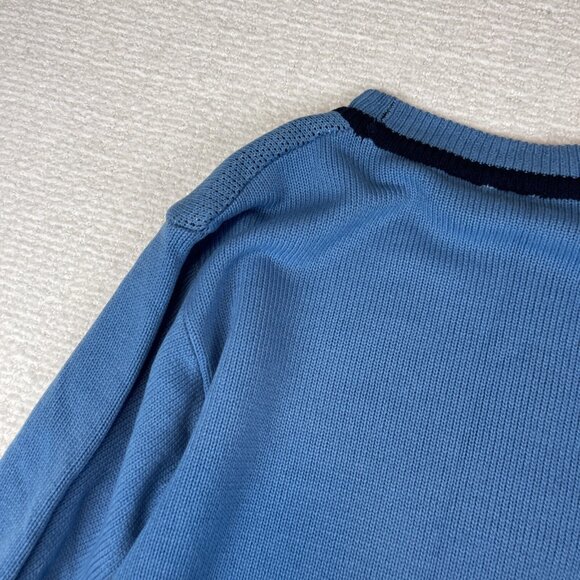 VINTAGE 725 Originals Sweater Blue AOP Y2K Hip Hop Baggy Knit Graphic Size M - Picture 14 of 16